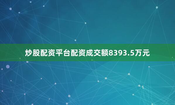 炒股配资平台配资成交额8393.5万元